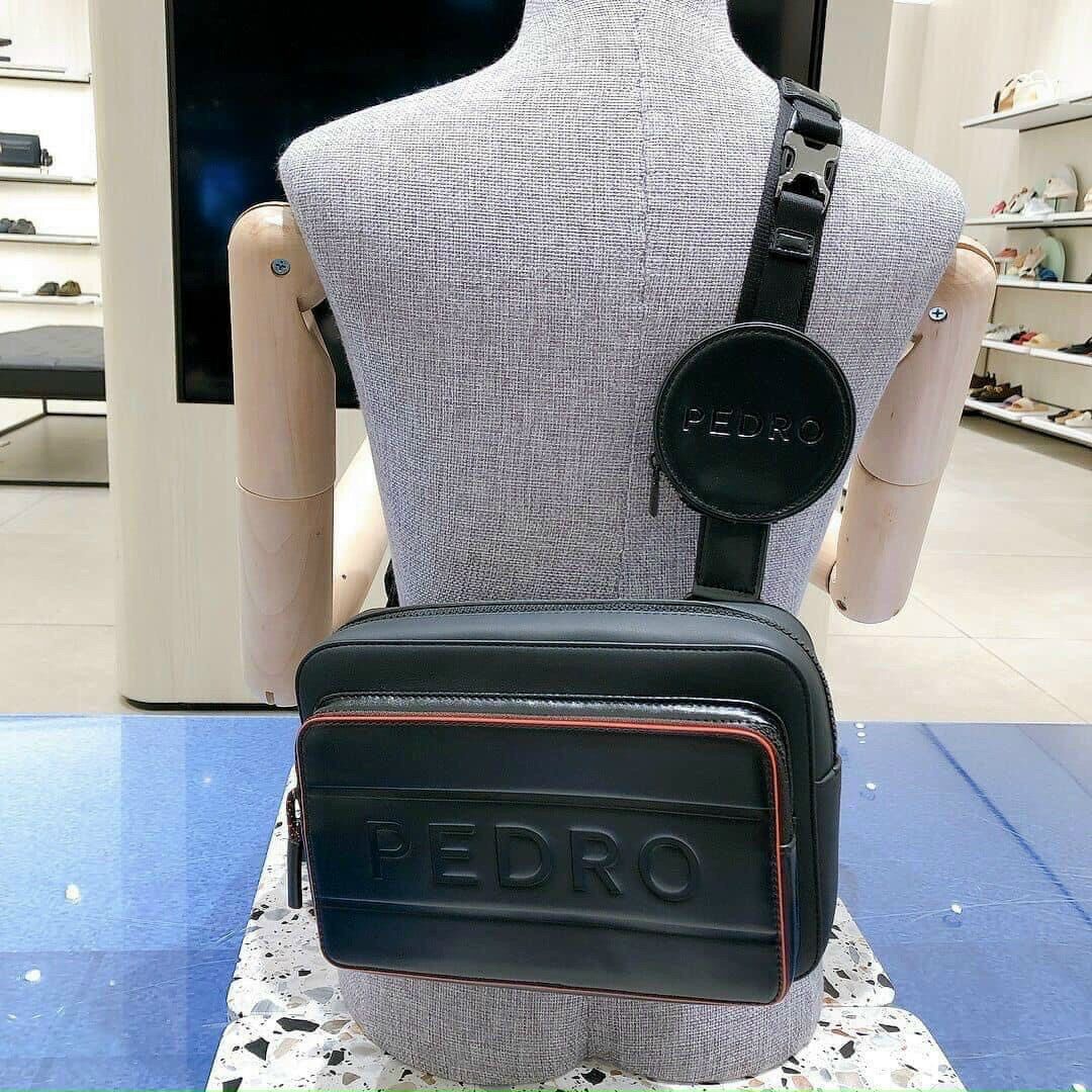 Set túi đeo chéo Pedro nam kèm túi tròn nhỏ bao nét chuẩn bản Au