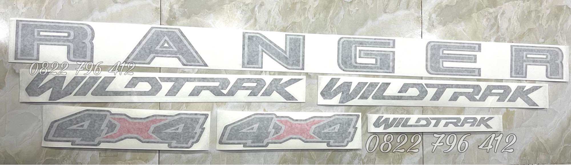 Tem chữ Ranger 4x4 wildtrak dán xe Ford Ranger tem tốt 3 lớp