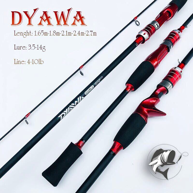 Cần câu lure máy ngang và máy đứng carbon DYAWA đầu bu chống xoắn