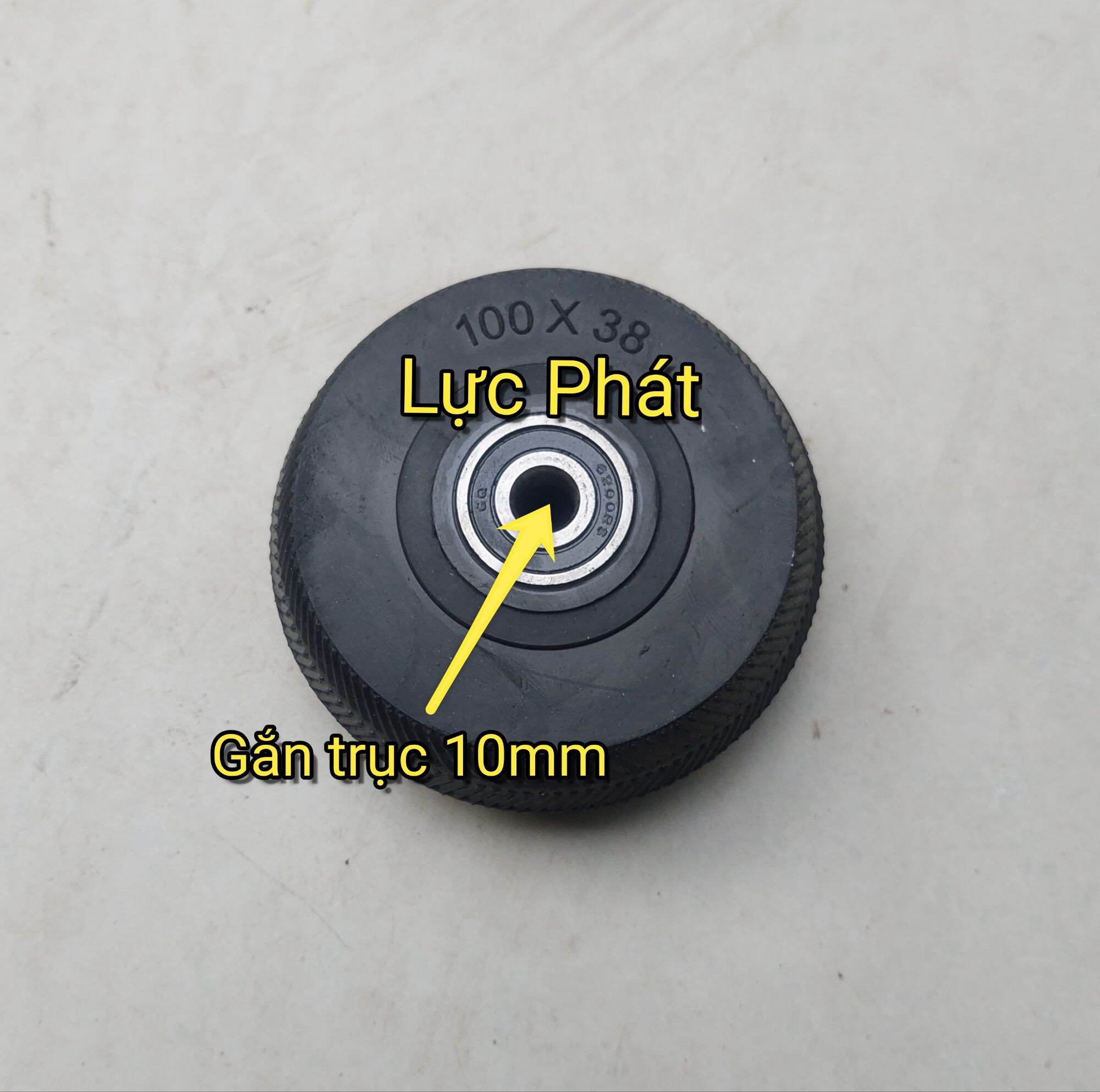 BÁNH XE CAO SU ĐÚC 100mm (10cm), BÁNH XE ĐẨY HÀNG MỚI CỰC ÊM KÈM 2 VÒNG BI