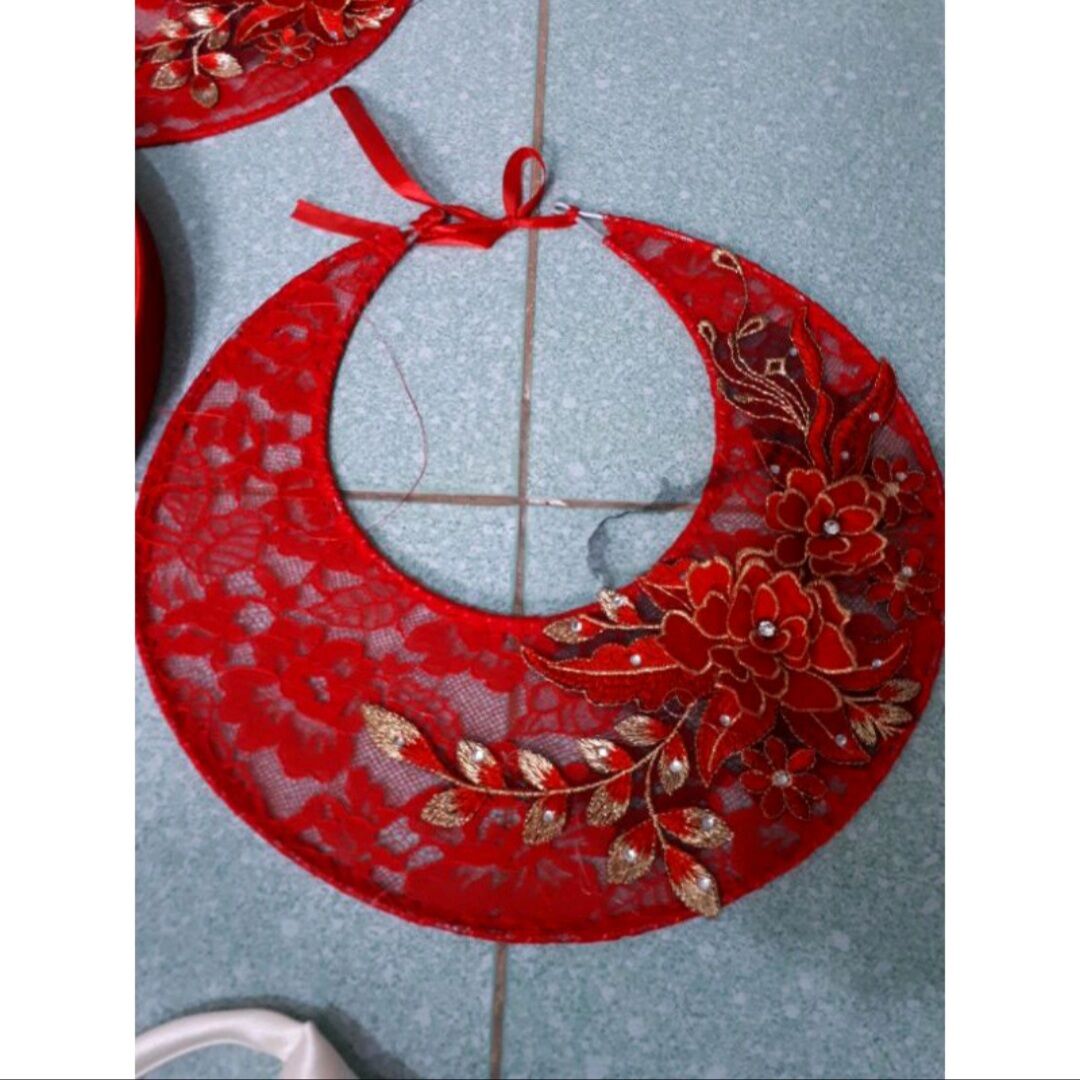 Mấn cô dâu voan lưới hoa nổi