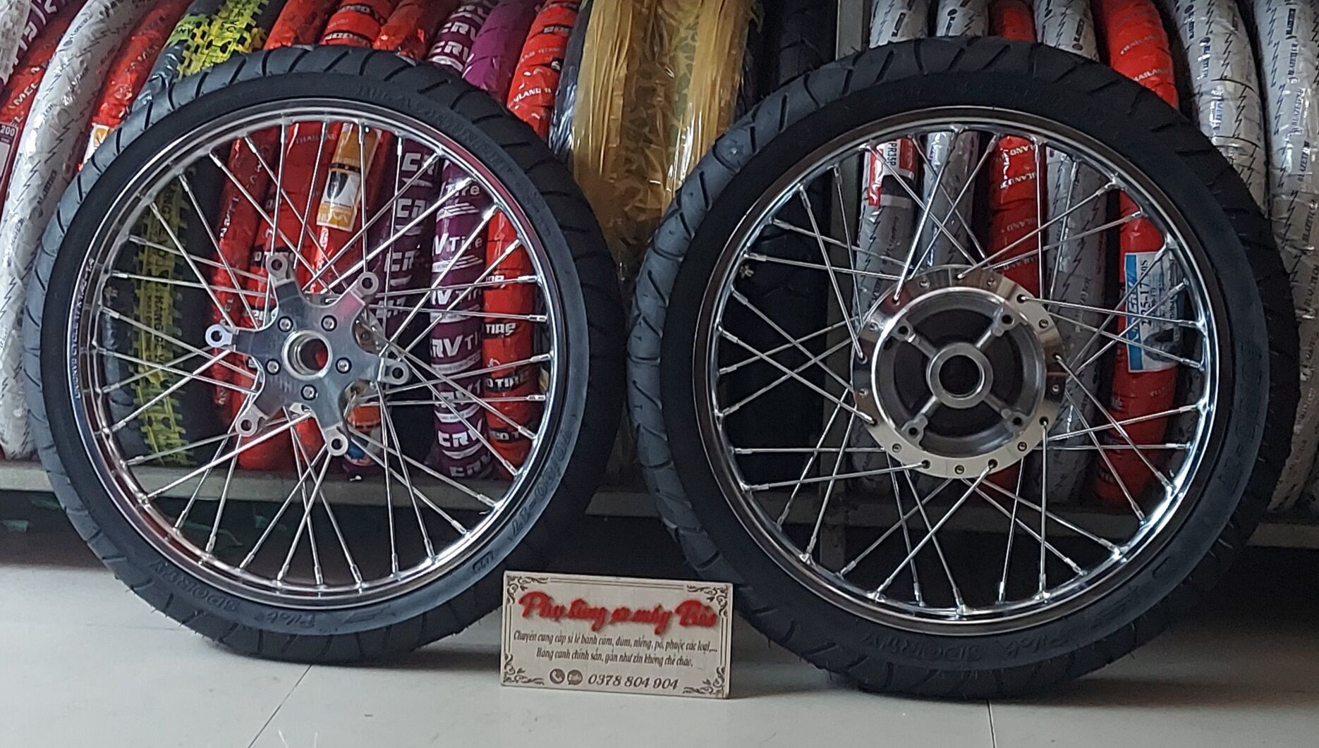 Bánh căm WINNER căm đùm mạ crom full vỏ ruột BLAZETECH như hình