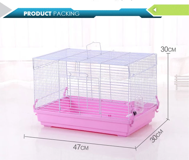 Tặng bình nước+ chén ăn - Lồng đại sắt ( 47*30*30) cho Hamster, thỏ, chim, ...