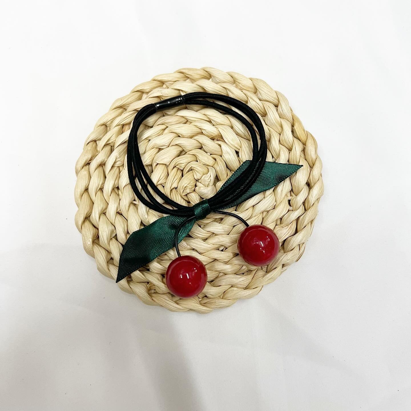 Dây cột tóc cherry loại tốt quấn ruy băng