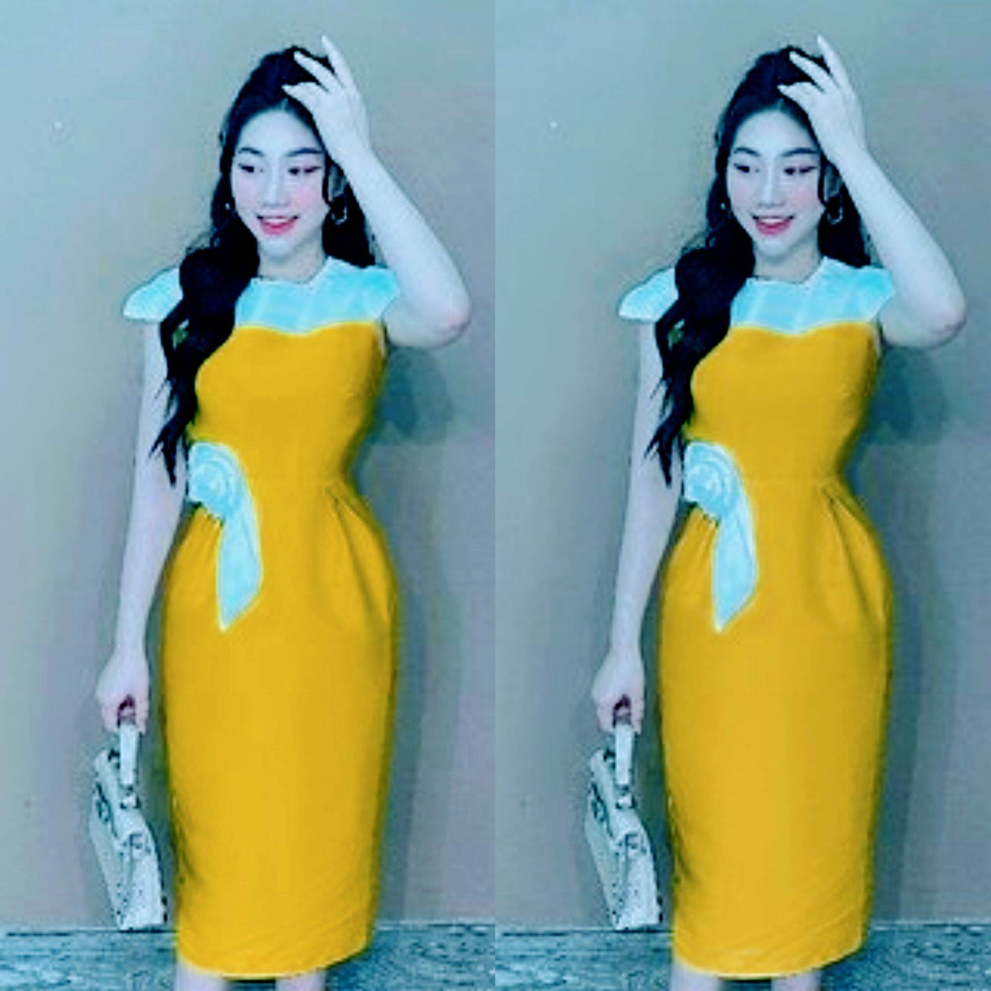 Đầm ôm body cổ tròn Monoco