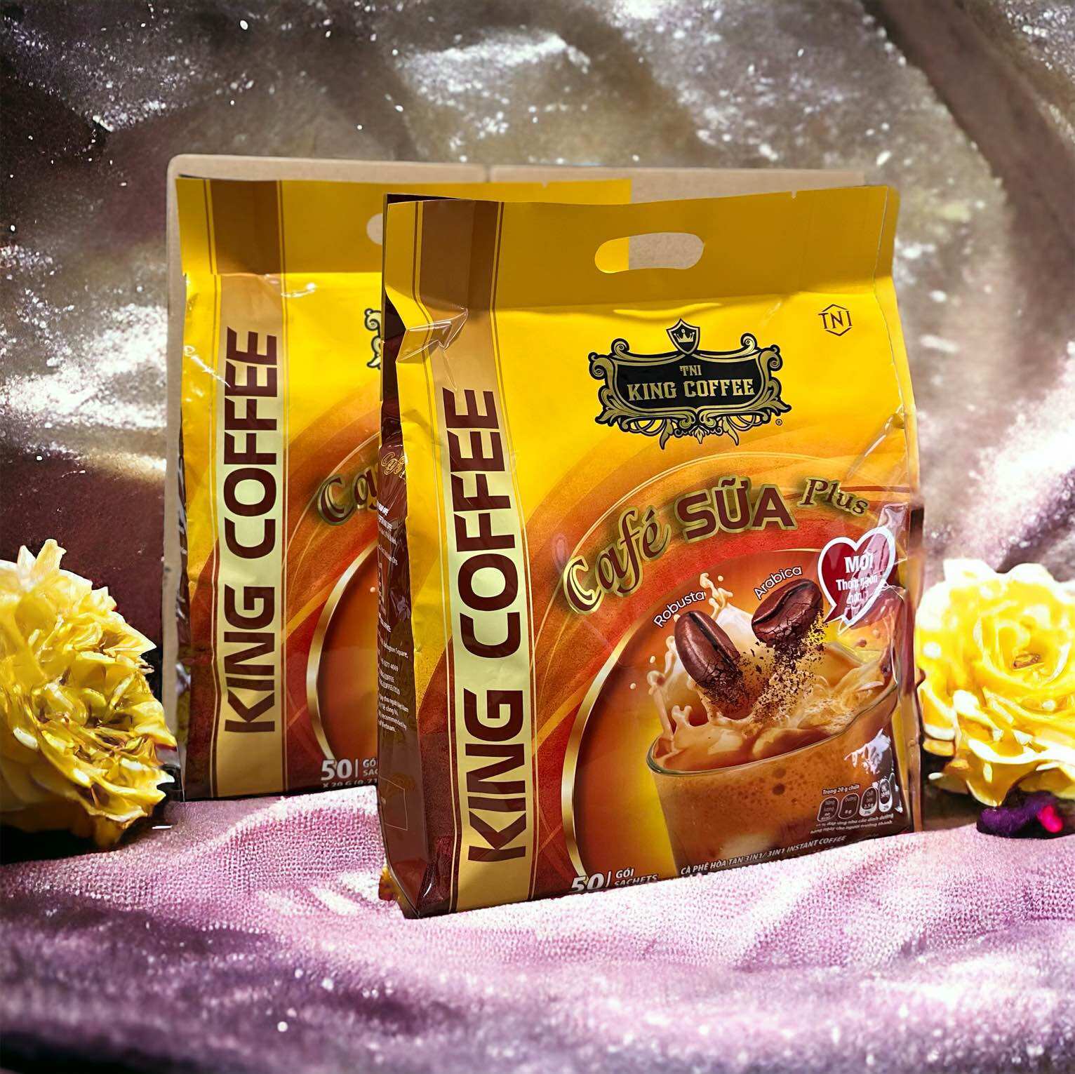 COMB 02 BỊCH CAFE SỮA KING COFFEE mỗi Bịch 50 Gói( MỚI)