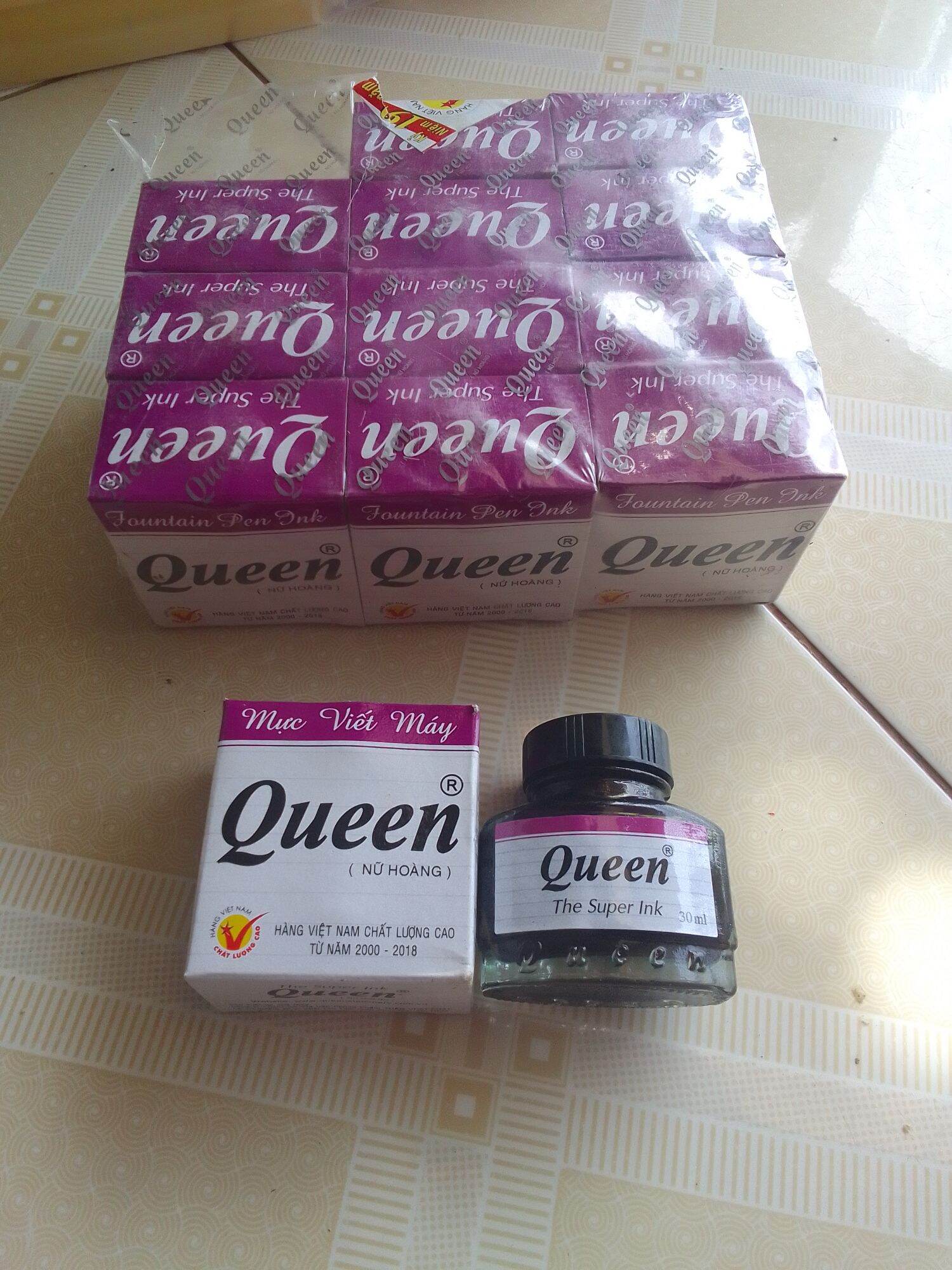 Mực bơm bút máy thương hiệu QUEEN 30ml màu tím