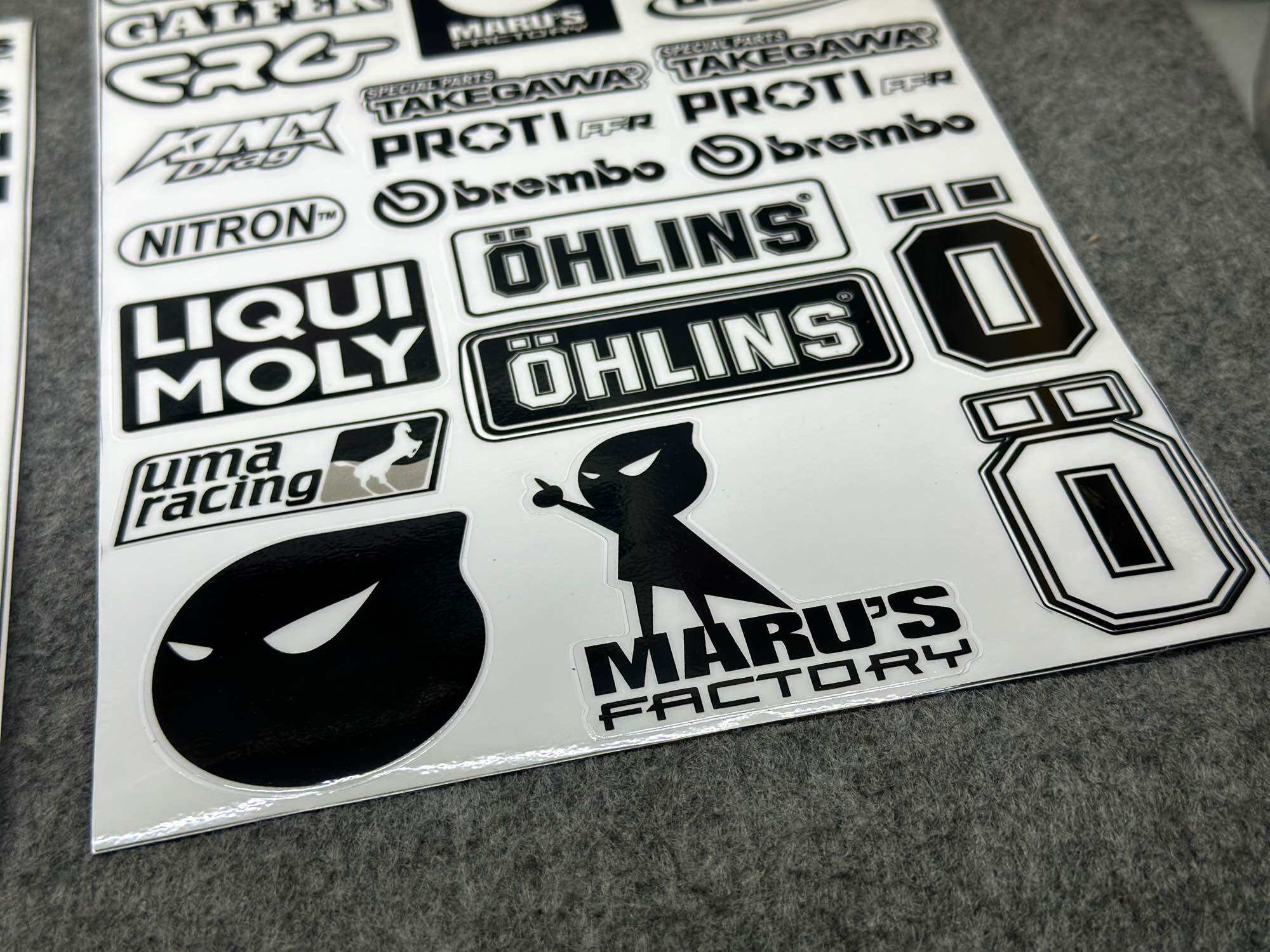 [ 1 TẤM ] TEM STICKER TRẮNG ĐEN TRONG SUỐT ( DÁN XE TRẮNG ) DÁN TRANG TRÍ XE