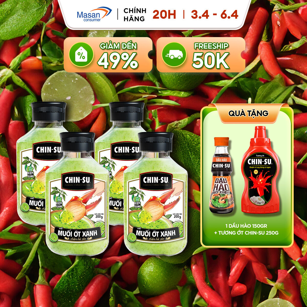 Combo 4 Xốt Muối Ớt Xanh (Cùng Vị)