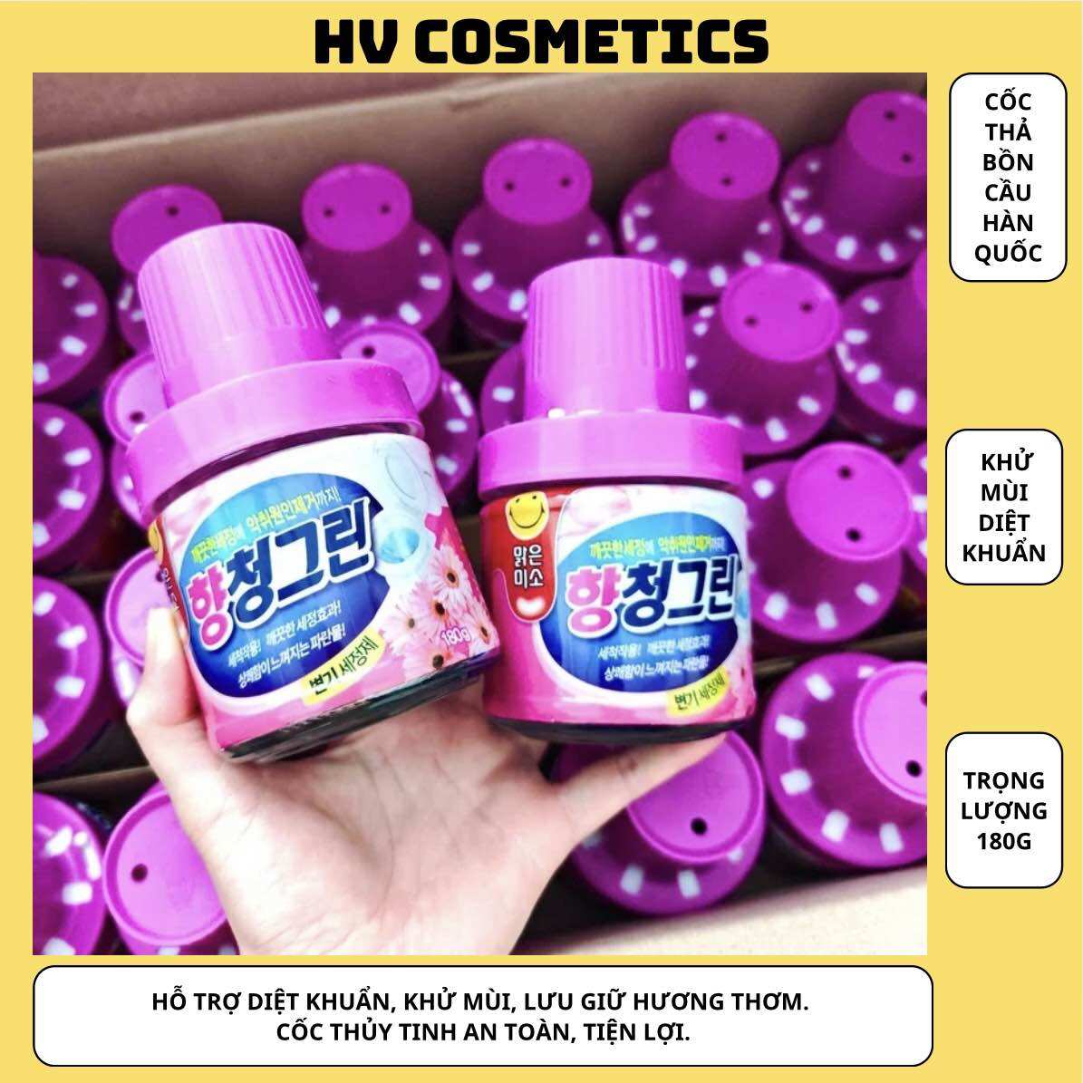 CỐC THẢ BỒN CẦU HÀN QUỐC KHỬ MÙI DIỆT KHUẨN LƯU GIỮ HƯƠNG THƠM - LAVENDER
