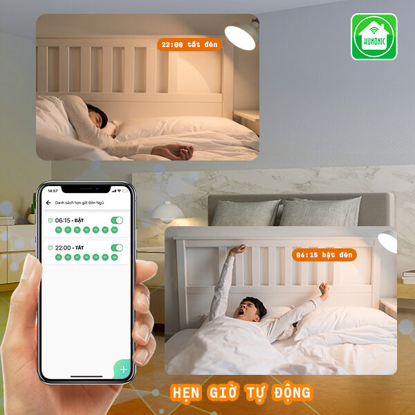 Công tắc thông minh Datic 2 nút màu trắng