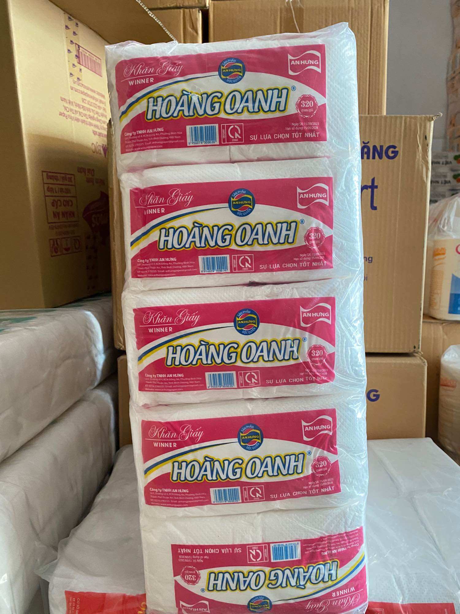 10 gói giấy rút hoàng oanh chính hãng 320gr 450tờ