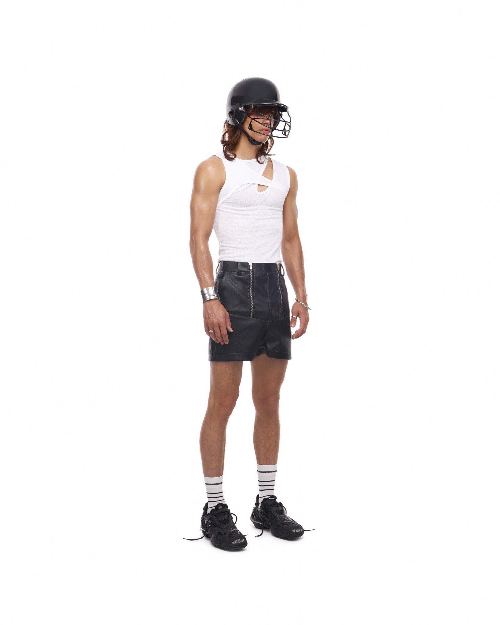 QUẦN SHORTS DA LIDER 2-SHOT LEATHER SHORTS - Black