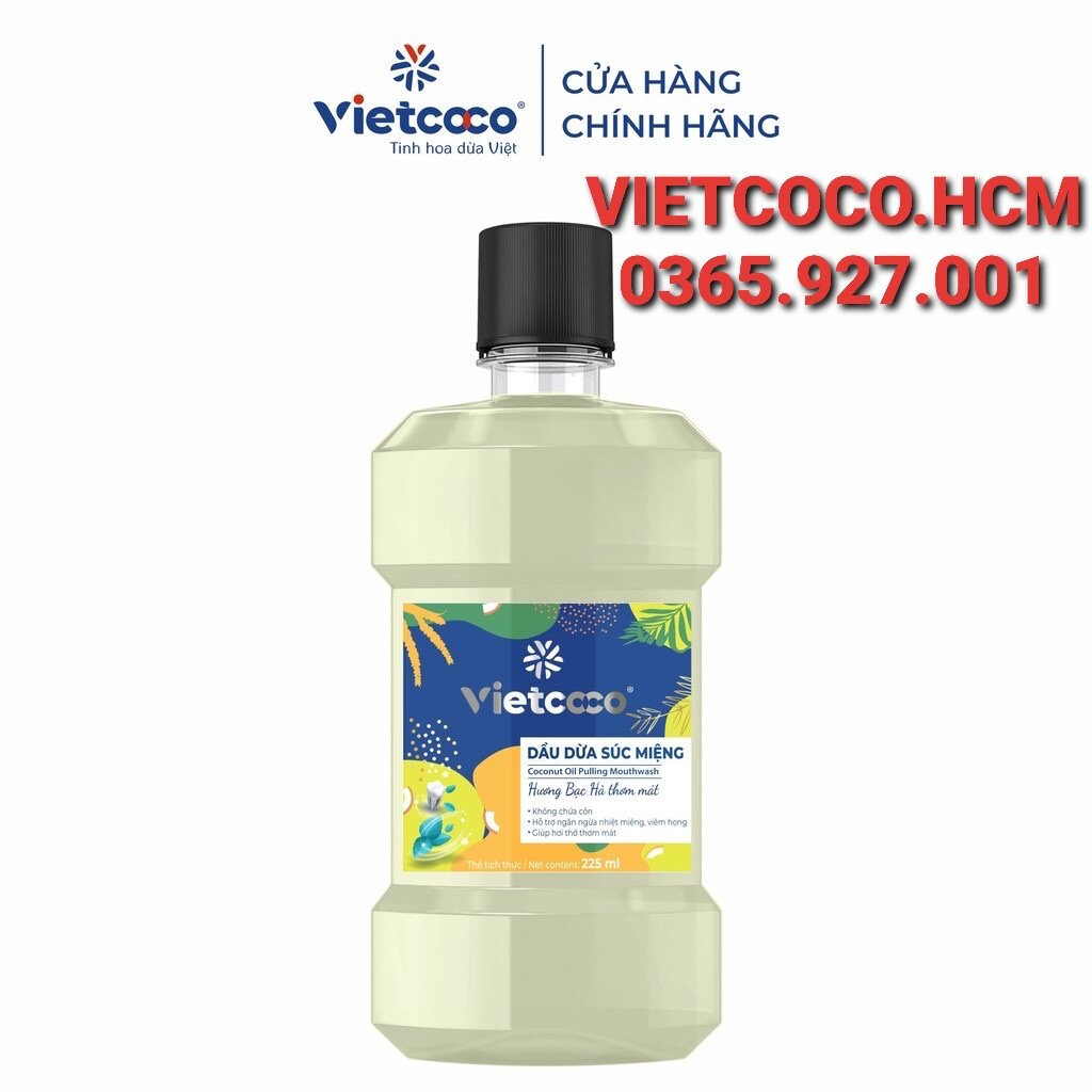 Dầu dừa súc miệng vietcoco 225ml, Date mới