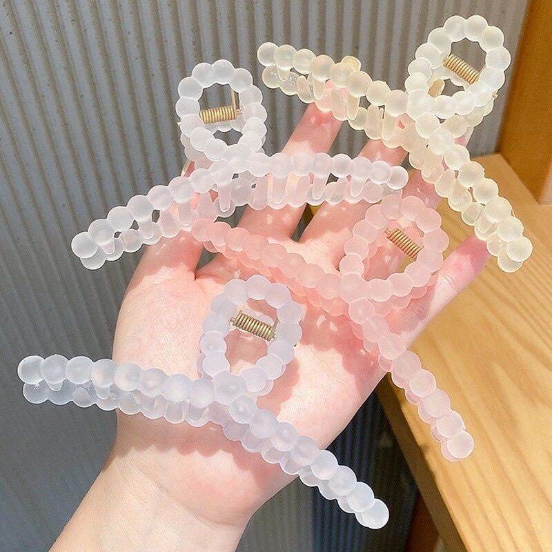 Kẹp tóc càng cua phối hạt cỡ lớn phong cách hàn quốc - loli