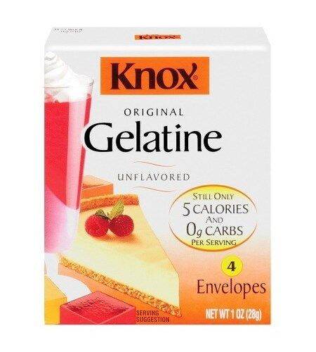 Bột gelatin Knox Hộp 1oz (28g), 4 gói x 0.25oz (7g)- Nhập khẩu Mỹ