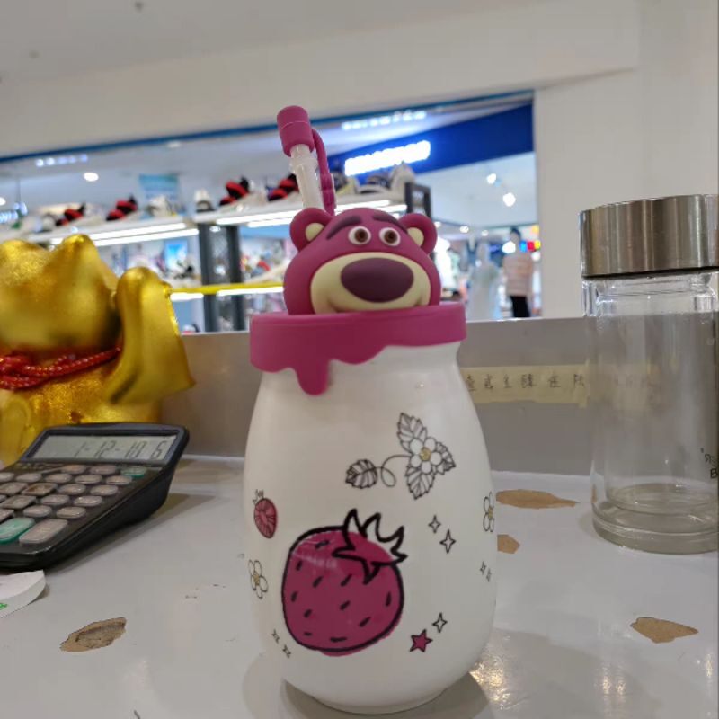[Chính hãng Miniso] Bình nước cao cấp Gấu dâu bằng sứ dễ thương