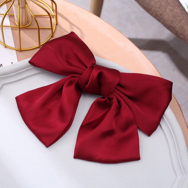 Nơ Kẹp Tóc Hình Nơ Xinh Bảng To đủ màu Handmade (hình thật)