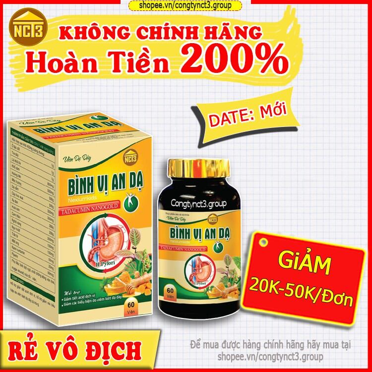 Viên Dạ Dày Bình Vị An Dạ (60 viên) (Hàng Chính Hãng Công Ty NCT3)