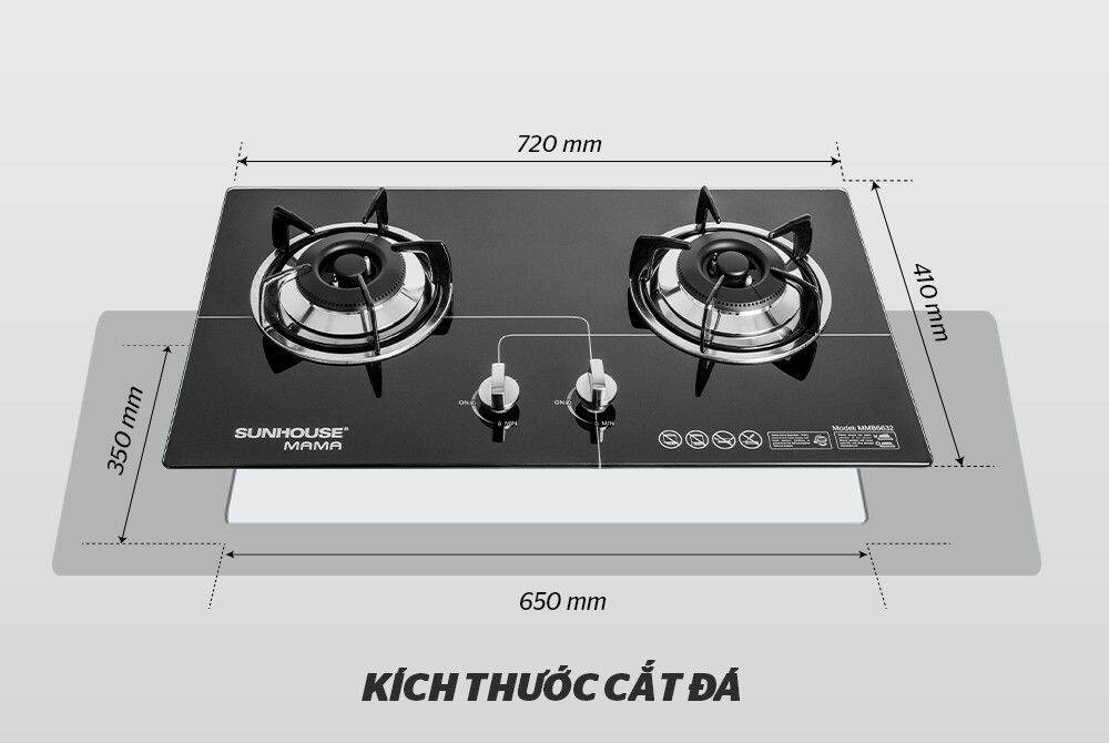 Bếp Gas Âm Cao Cấp SUNHOUSE MAMA MMB6632