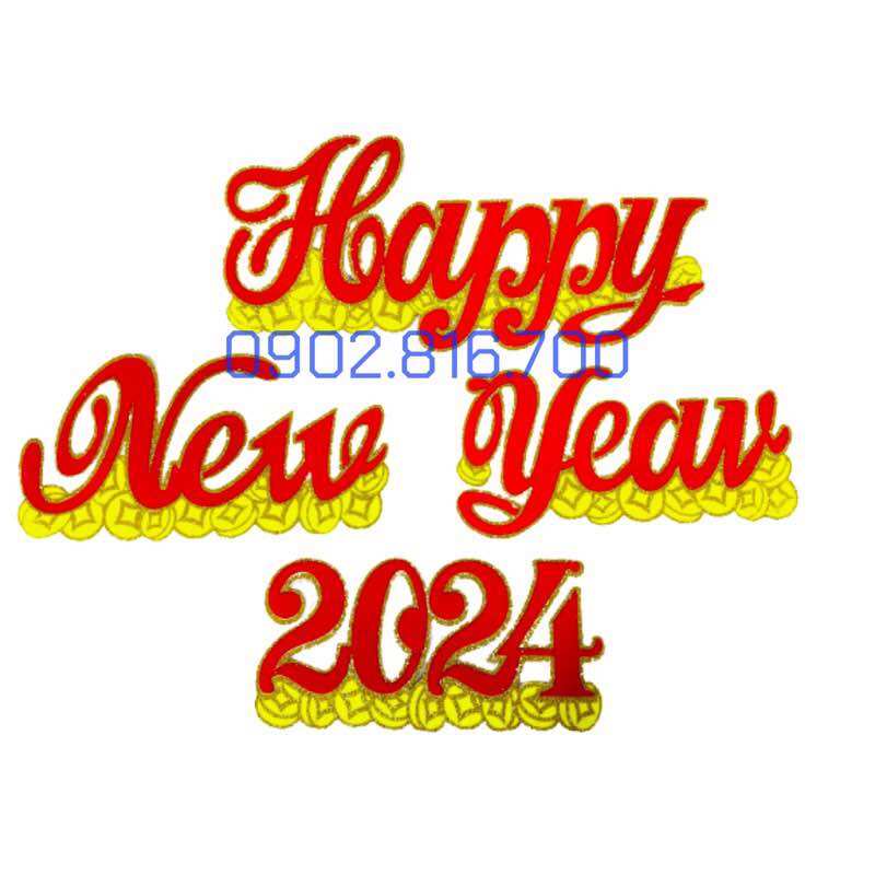 [HCM]Chữ HAPPY NEW YEAR 2023 - CHÚC MỪNG NĂM MỚI - MỪNG XUÂN XUÂN QUÝ MẸO bằng mouse cao 17cm trang trí tết