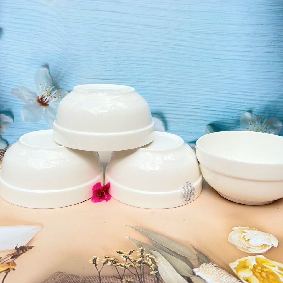 Bát tô canh sứ trắng có ngấn 6inch 16cm