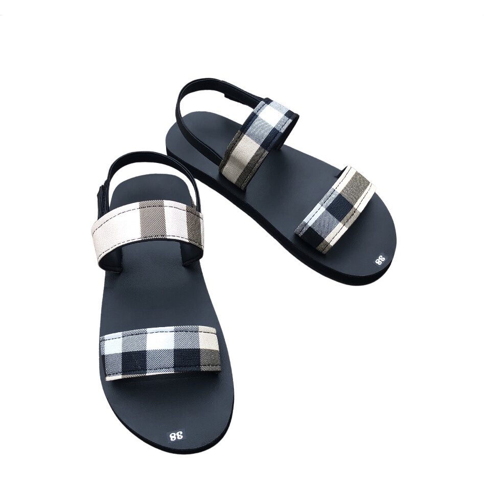 Sandal nữ quai sọc caro