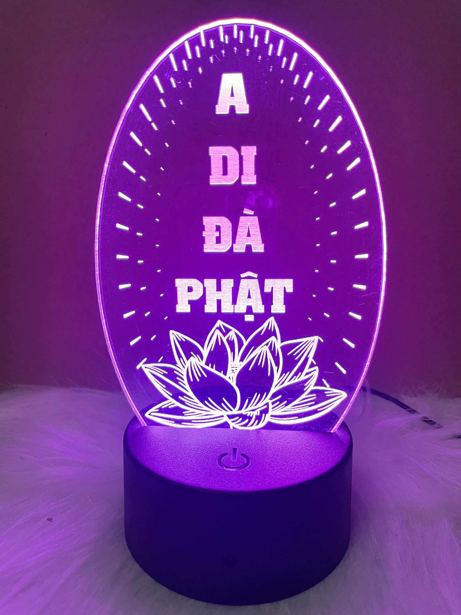 Đèn led 3d 16 màu đèn led khắc chữ A Di Đà Phật