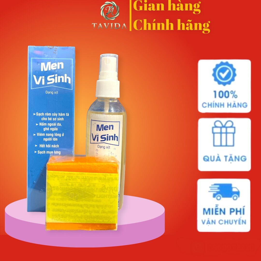 Combo Men vi sinh Tavida và Xà Bông Nghệ Dứt Điểm Mụn Lưng, Viêm Nang Lông, Viêm Da Dị Ứng