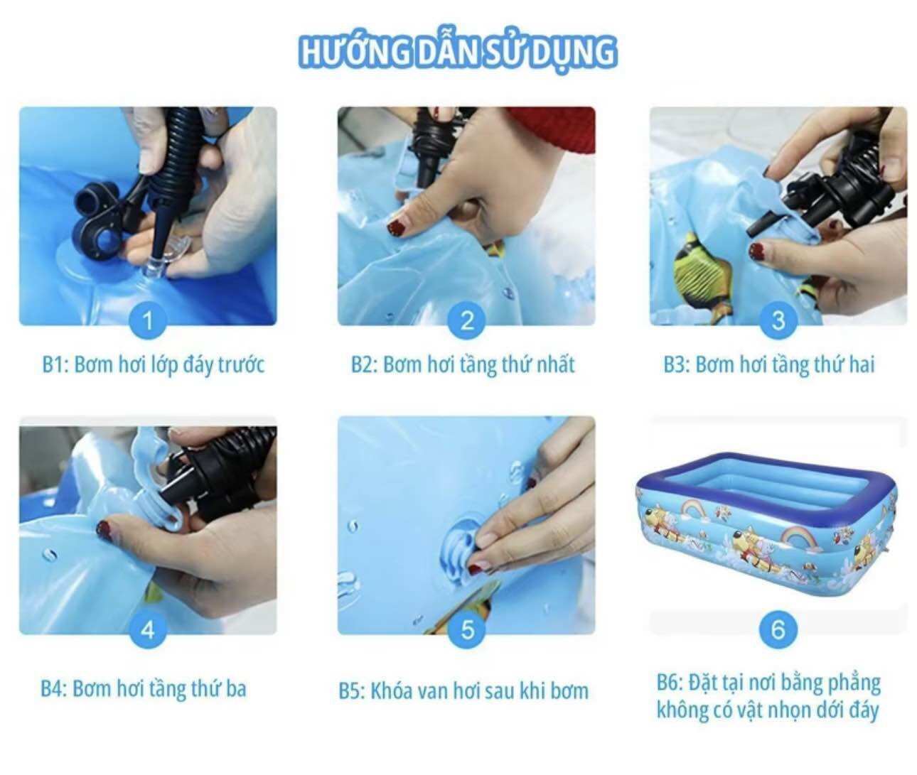Bể bơi 3 tầng đủ size