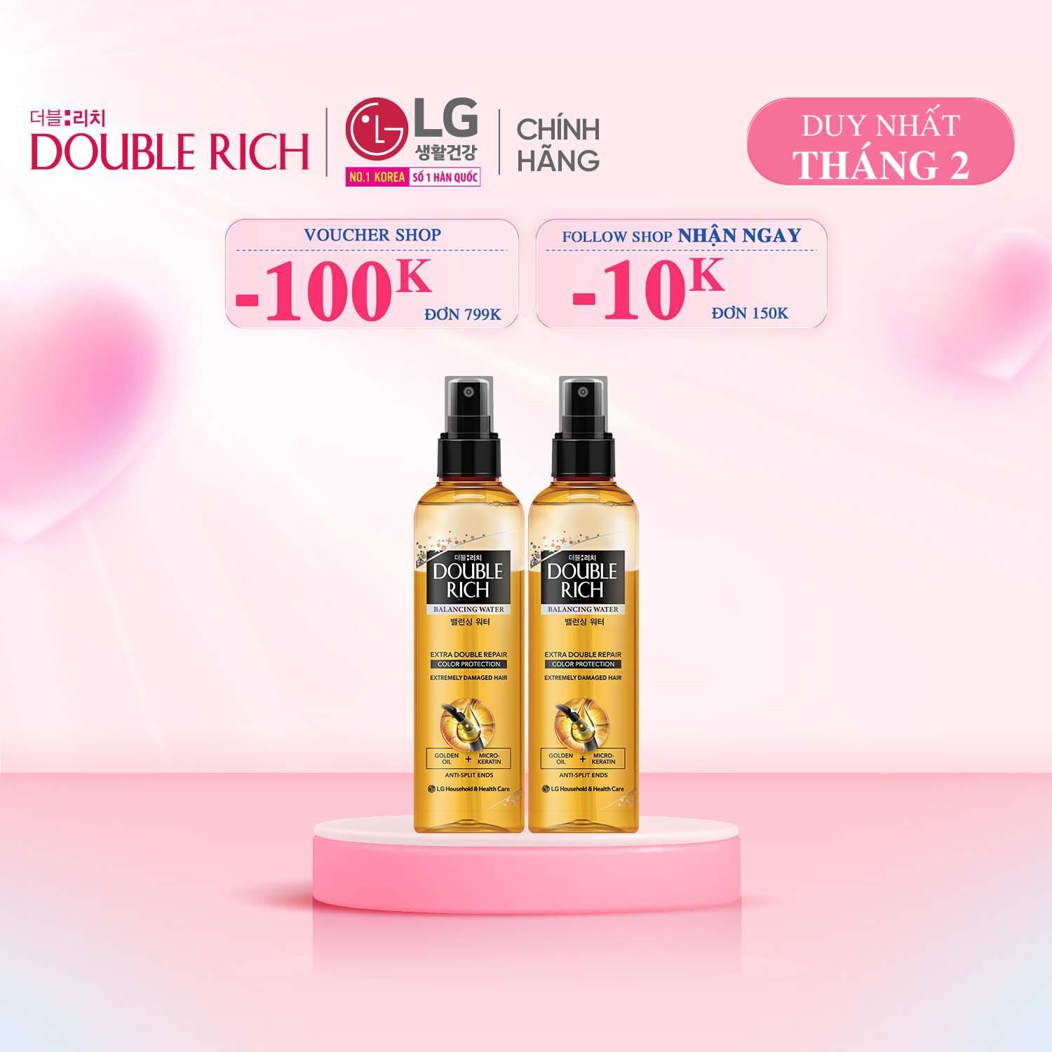 [LG Daily Beauty Official] Combo 2 Nước dưỡng tóc Double Rich nuôi dưỡng tóc óng mượt 250ml