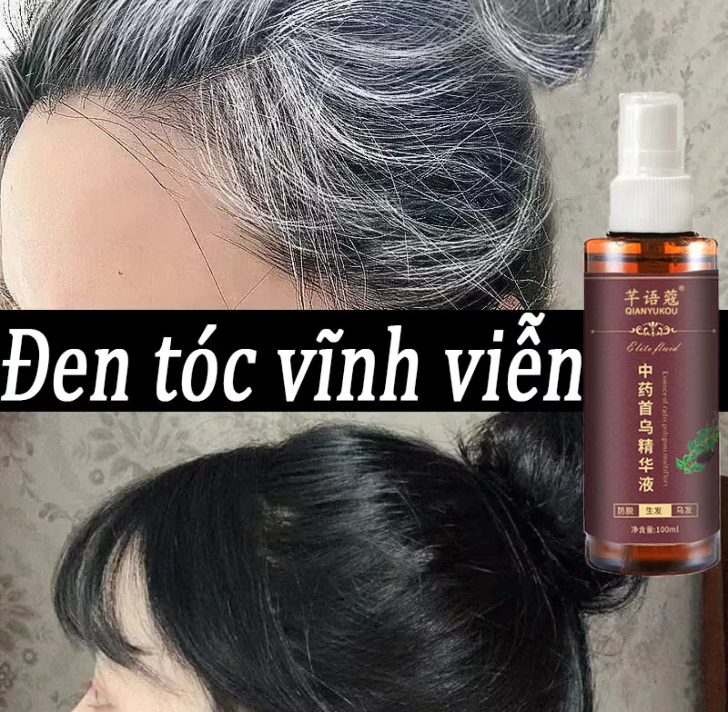 Chai xịt tóc đen biến mái tóc trắng thành tóc đen đẹp nuôi dưỡng tóc cam kết hiệu quả hàng chuẩn