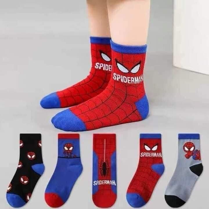Combo 5 đôi tất siêu nhân cổ cao cho bé