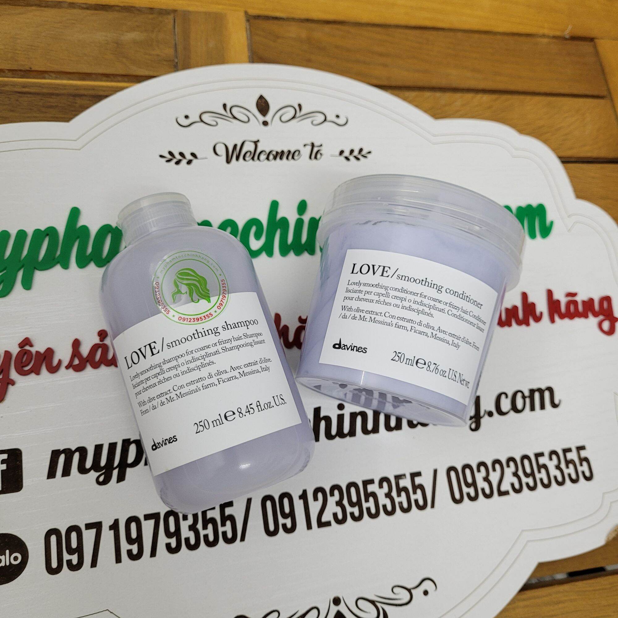 Dầu gội xả davines love smoothing suôn mượt 250ml