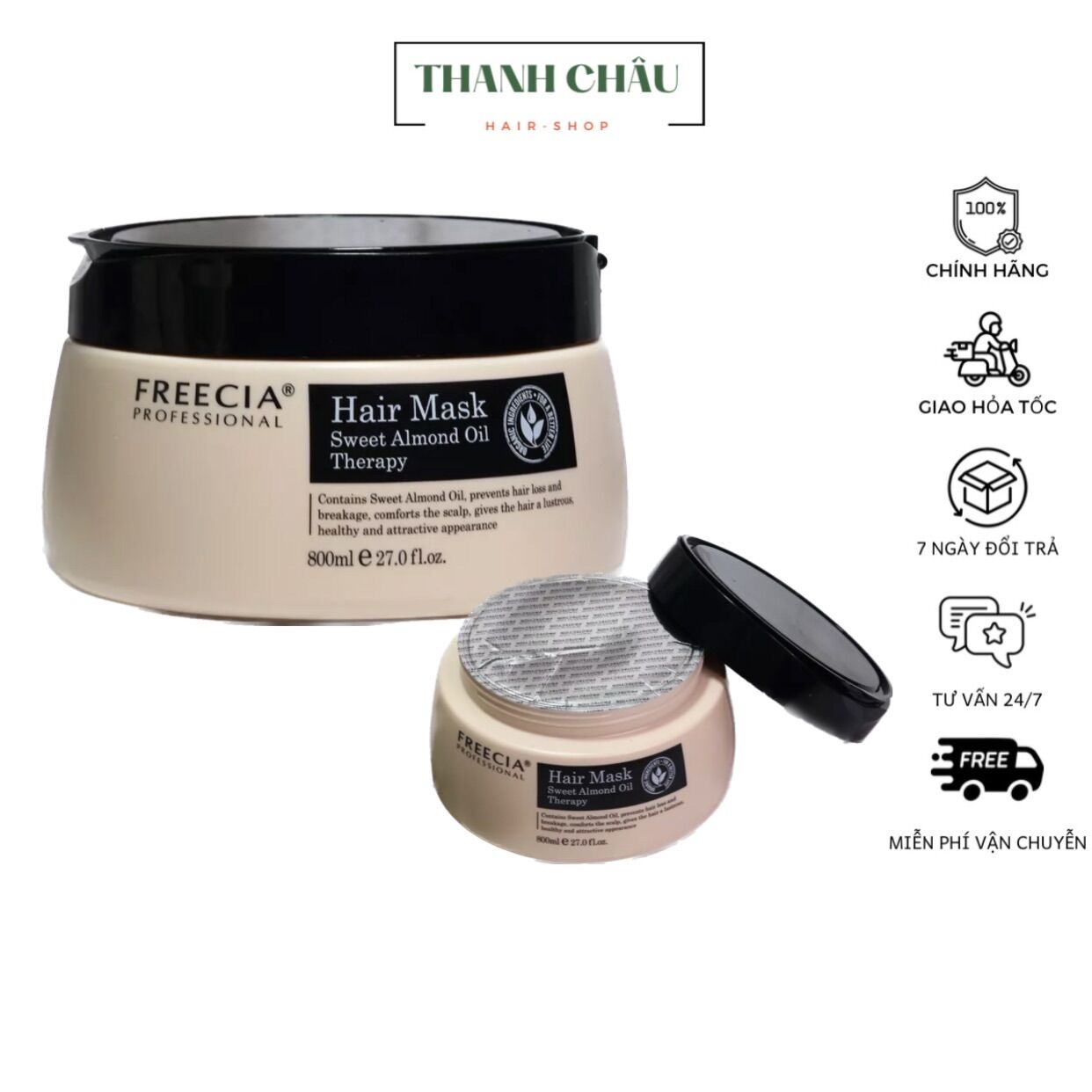 Hấp Dầu Phục Hồi Tóc Chuyên Sâu Freecia Almond Oil Therapy 800ml