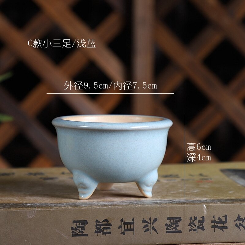 Chậu men thủ công chậu hoa chậu hoa chậu hoa chậu chậu bonsai thu nhỏ vừa chậu cây xanh để bàn trong nhà