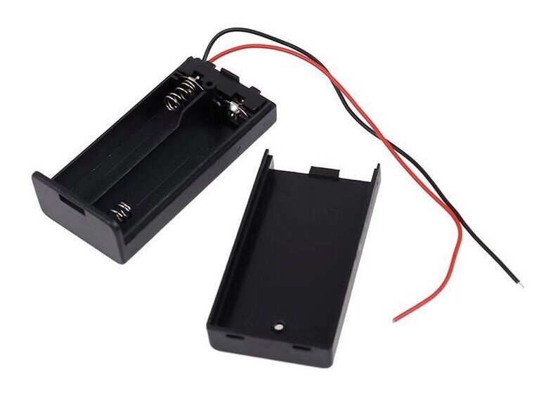 Hộp đựng pin AA có nắp và công tắc