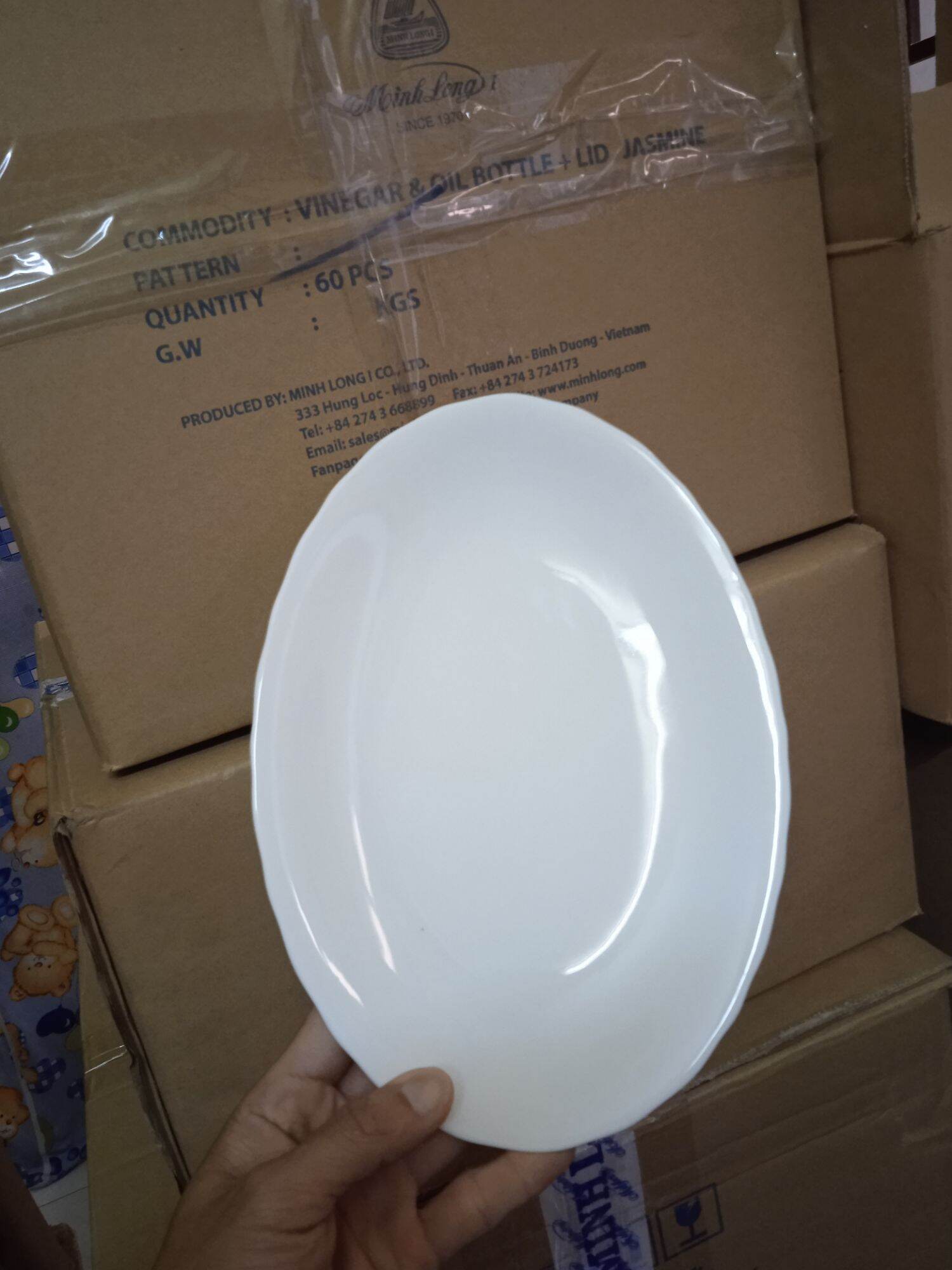 Dĩa elip 25cm gốm sứ Minh Long