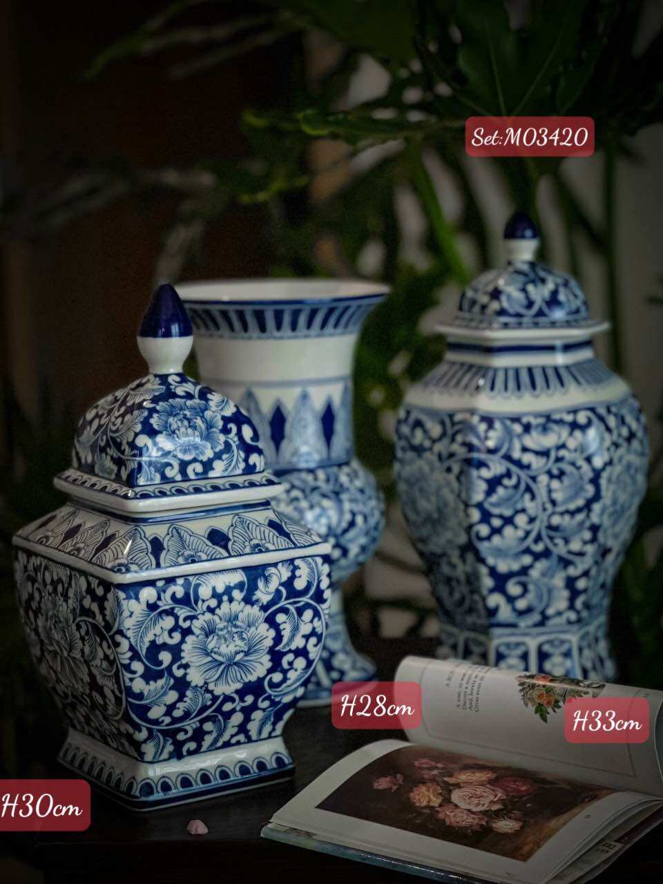 BÌNH CẮM HOA MEN LAM VẼ KĨ THỦ CÔNG GỐM SỨ BÁT TRÀNG.
