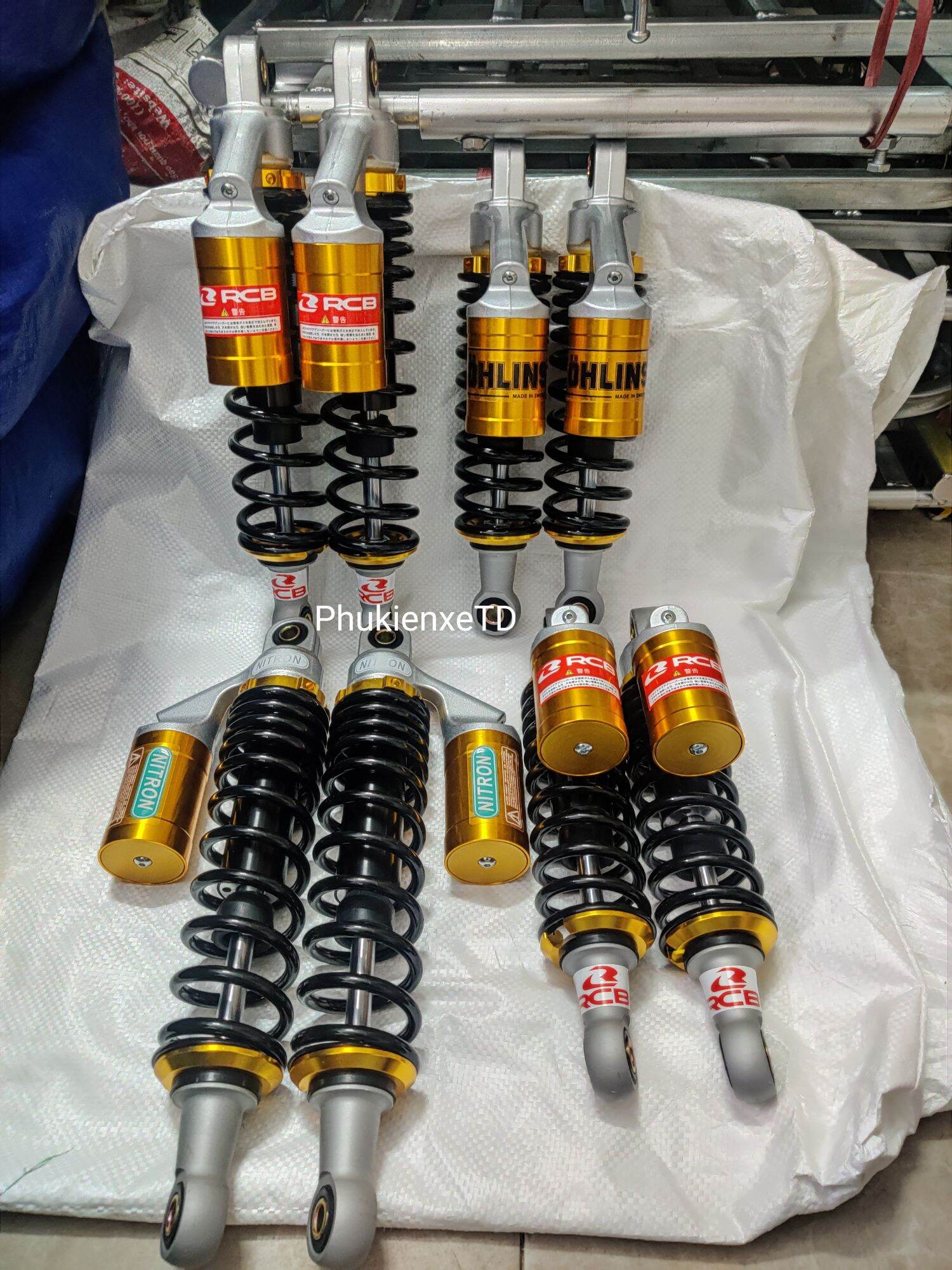 Phuộc RCB/Nitron/Ohlins bình dầu lắp Dream Wave RS Blade Suviva Magic Elegant Axelo Caphe Future Charly Sirius Jupiter Max Taurus Galaxy.....
