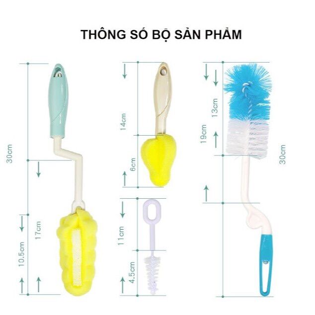 CỌ RỬA BÌNH SỮA VÀ NÚM TI KICHI 2 LOẠI MÚT VÀ CƯỚC