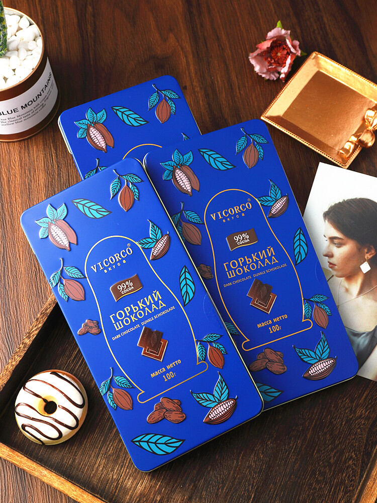 Black knight nhập khẩu nga 100% 99% 85% 75% 72% cacao nguyên chất hộp quà sô cô la đen đóng gói riêng biệt