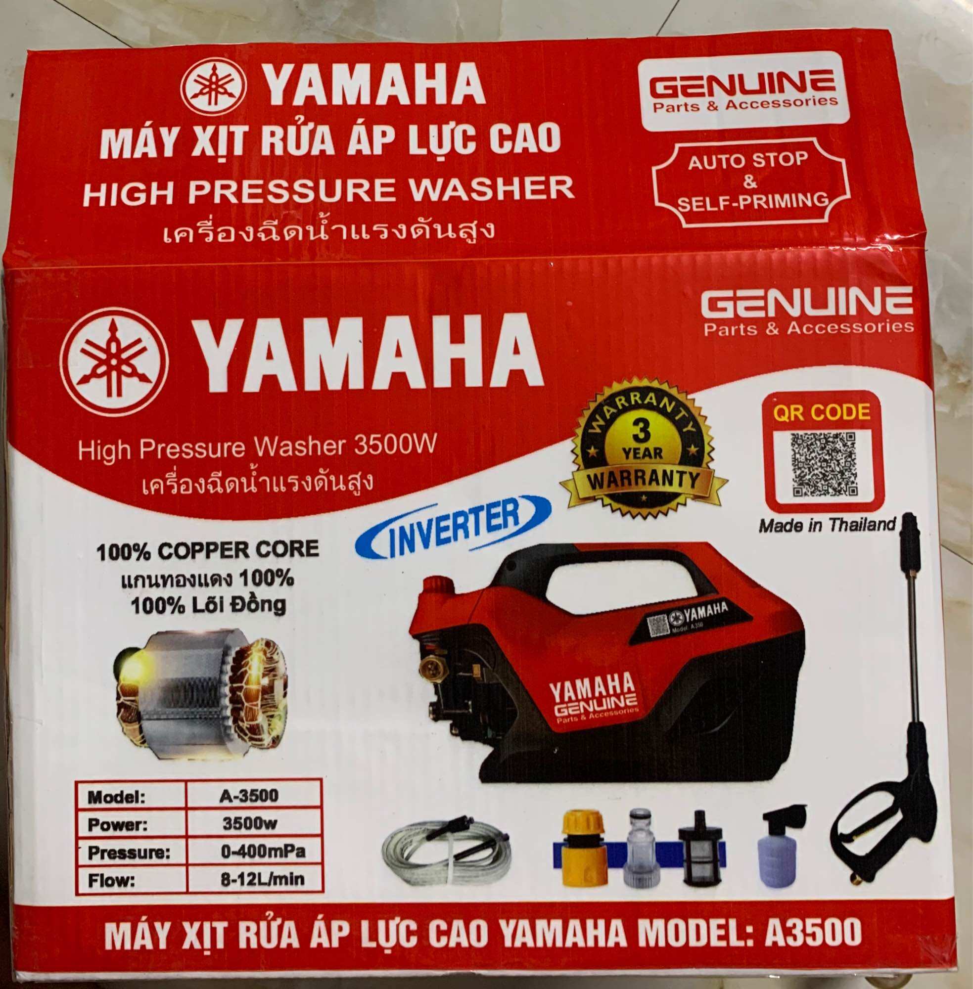 Máy rửa xe Yamaha 3500w có chỉnh áp 12kg