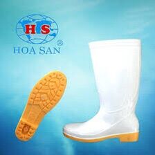 Ủng trắng đẹp, ủng bảo hộ trắng đế vàng.