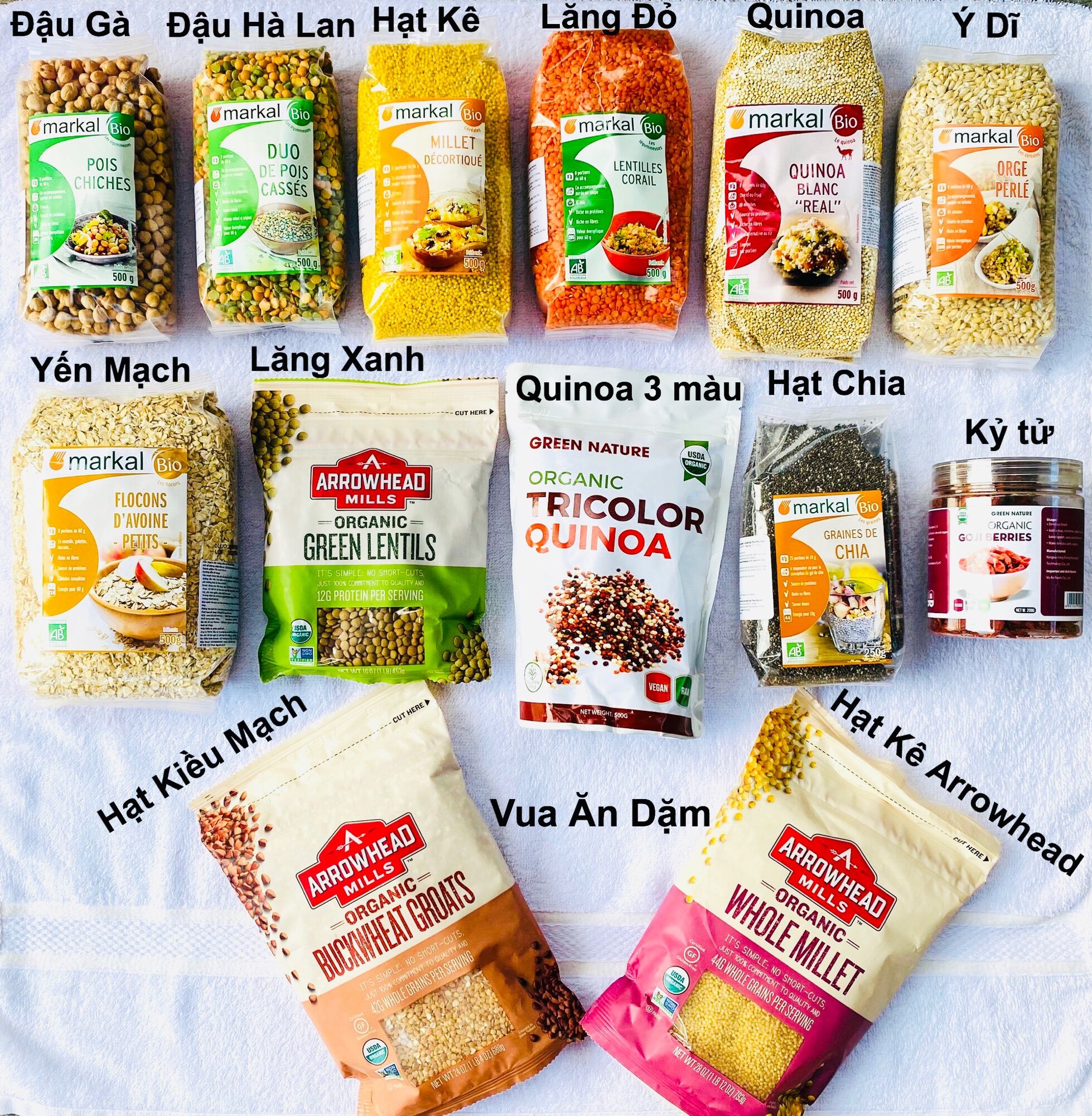 Combo Gói dùng thử Các loại đậu hạt hữu cơ nấu cháo / sữa hạt cho bé