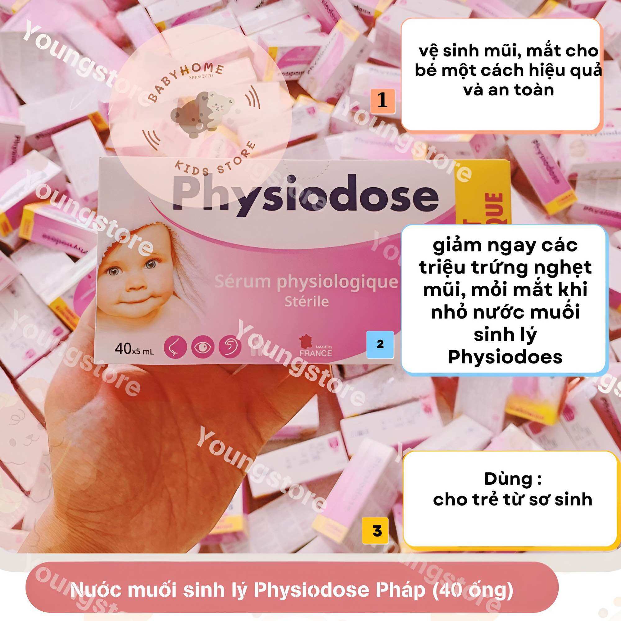 Nước muối sinh lý Physiodose Pháp (40 ống)