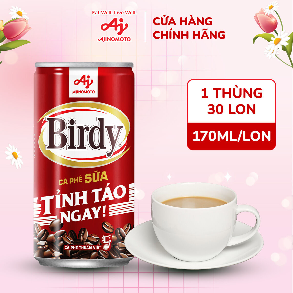 Thùng 30 Lon Cà Phê Birdy® Sữa 170ml/Lon