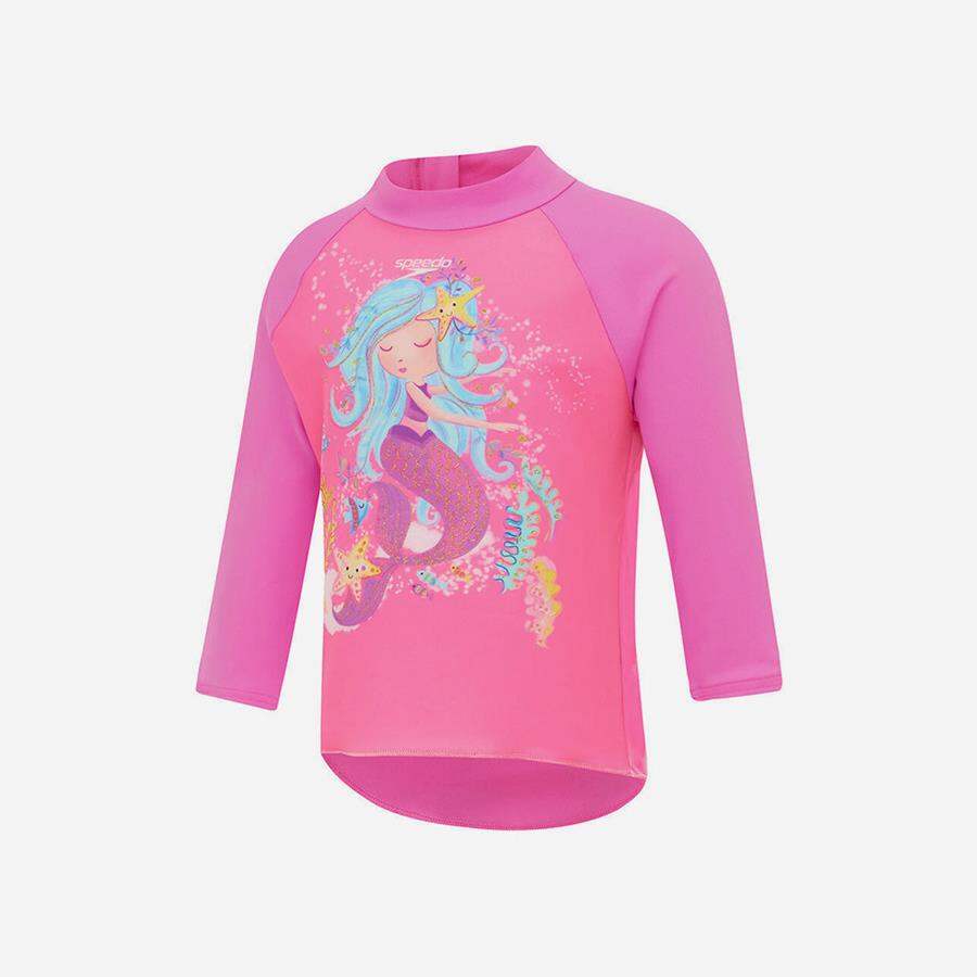 Speedo áo bơi chống nắng bé gái digi rashguard if 8-00348516564