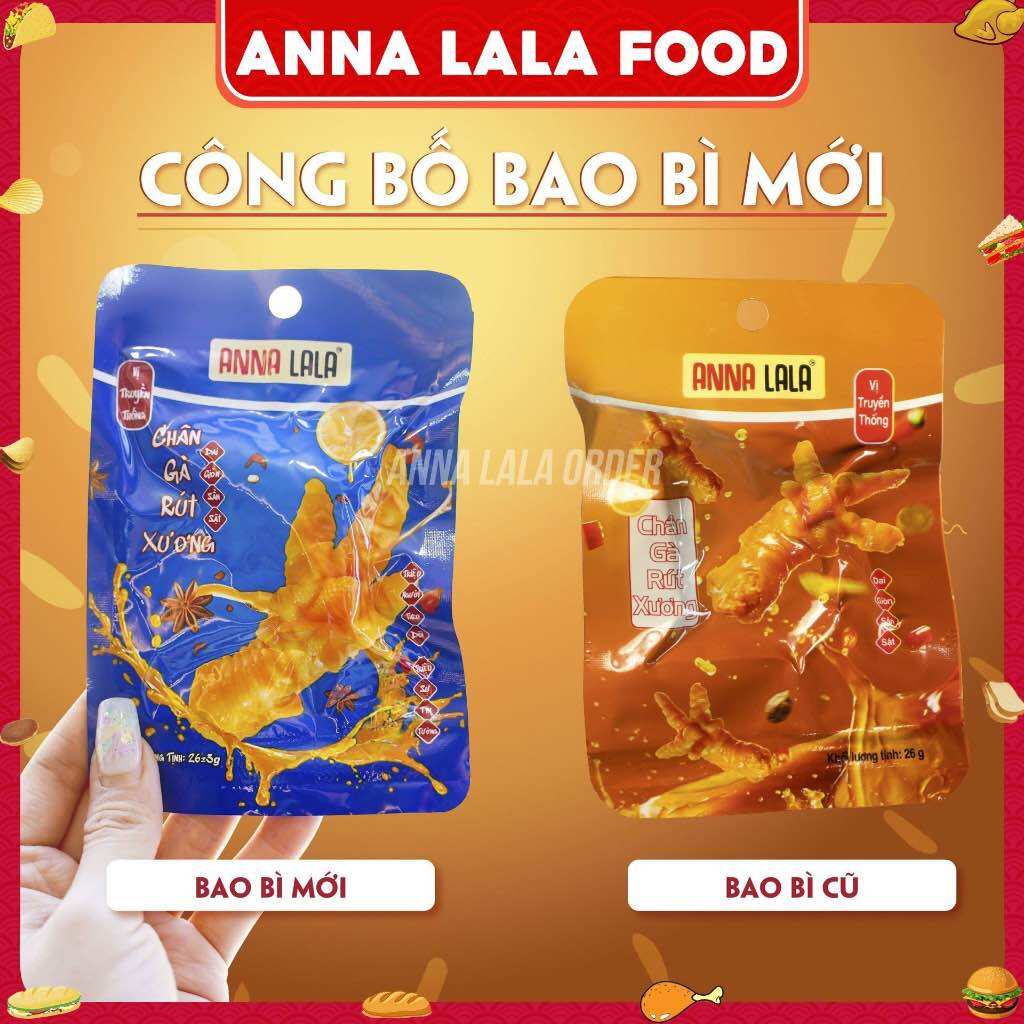 Chân gà rút xương Anna LaLa mẫu mới vỏ màu xanh