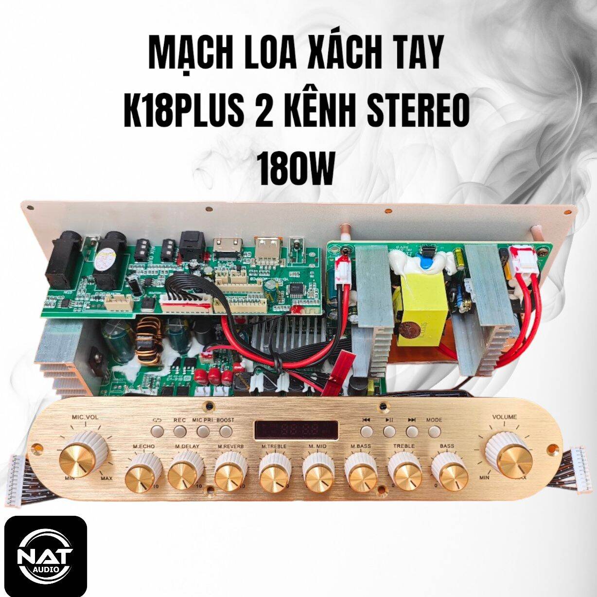 Mạch loa xách tay 180W K18 plus mẫu nâng cấp toàn diện cho loa xách tay